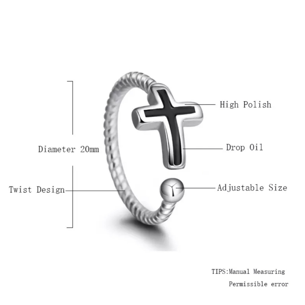 Cross Finger Ring - Picture 2 of 5